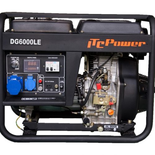 Personnalisé –  Groupe électrogène ITC Power DG6000LE Diesel ouvert 5.5Kw 230V AVR