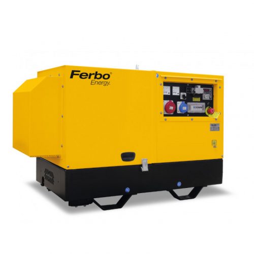 Groupe électrogène insonorisé FERBO FE6000-ST-LDE-AVR – Diesel – Triphasé 400V 6.5 kVA – 75 dB(A) – Démarrage électrique – SMGW